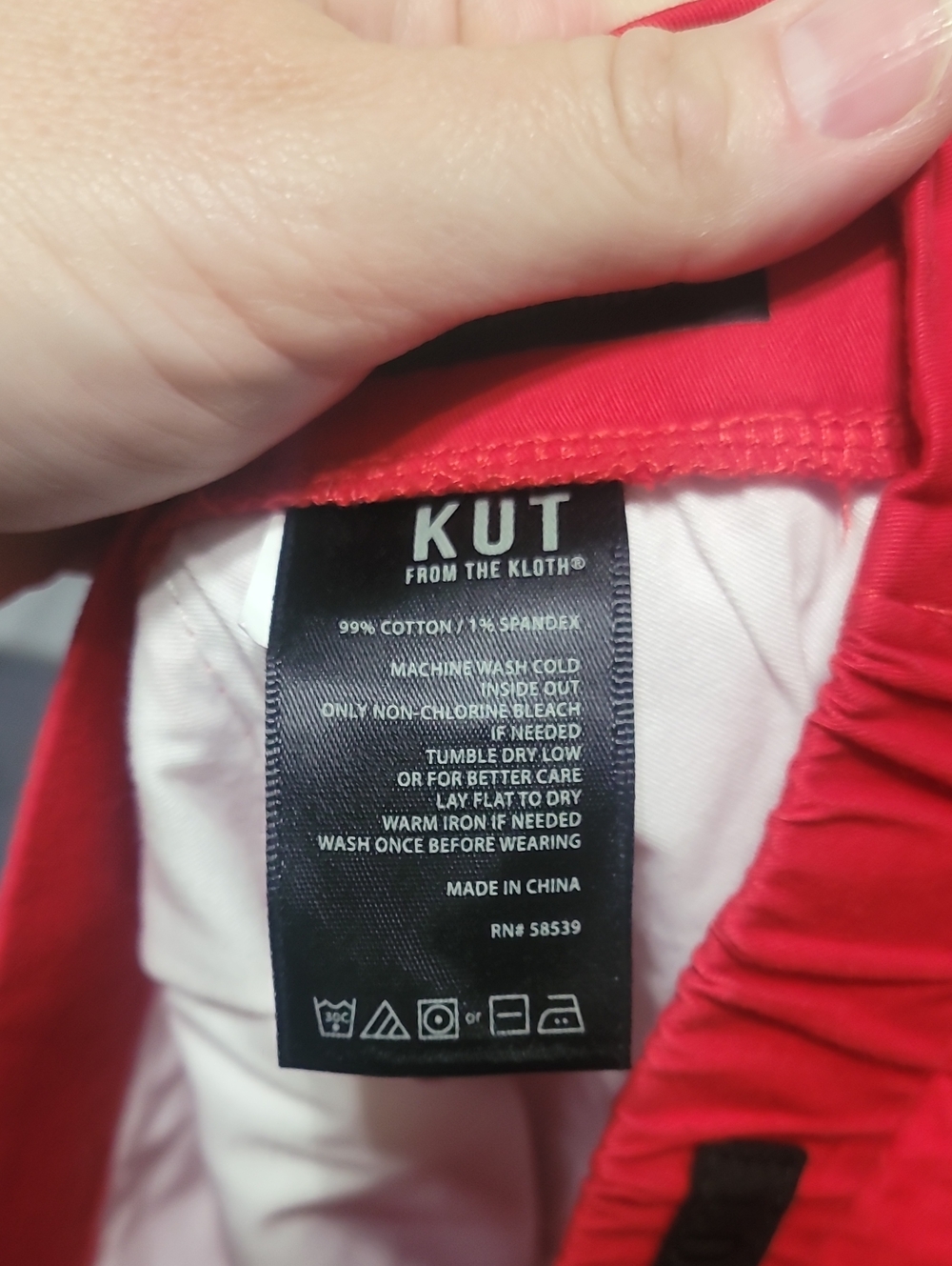 NWT Kut From The Kloth Red Tapered Crop Trouser Bottoms Size 18W - Picture 5 of 5